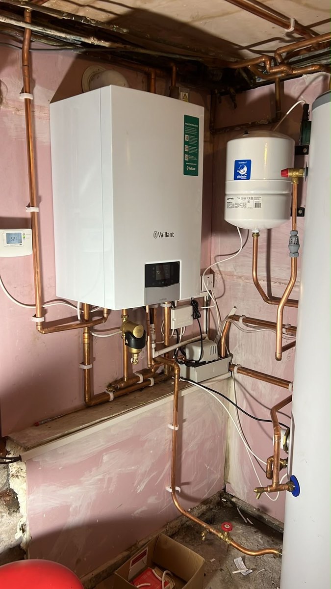Commercial plant-room boiler and pipework